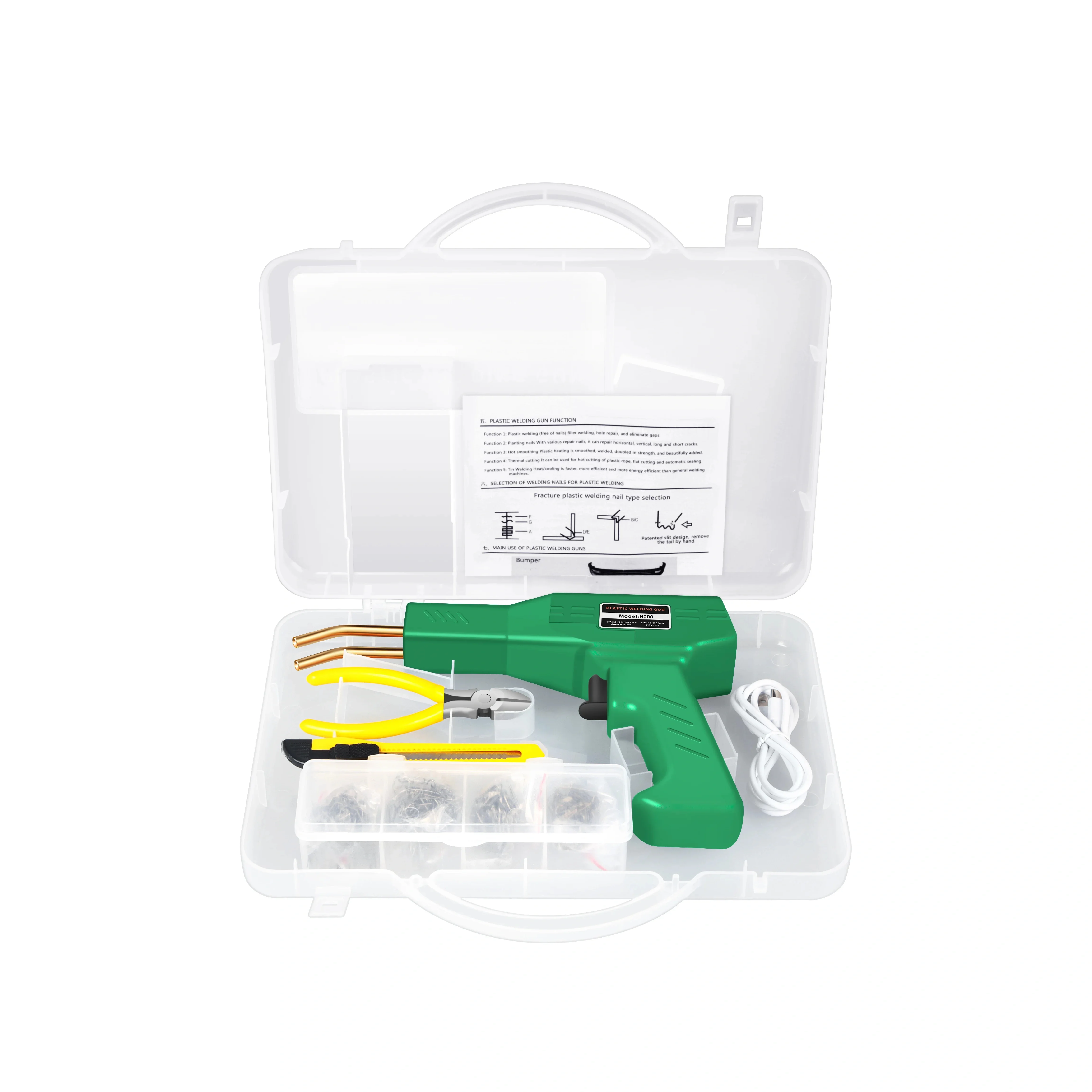 Nieuwe Heteluchtpistool Plastic Lasmachine Bumper Soldeerbout Nietjes Bumper Reparatie Auto Gereedschap Kit HOT Nietmachine Plastic Lasser