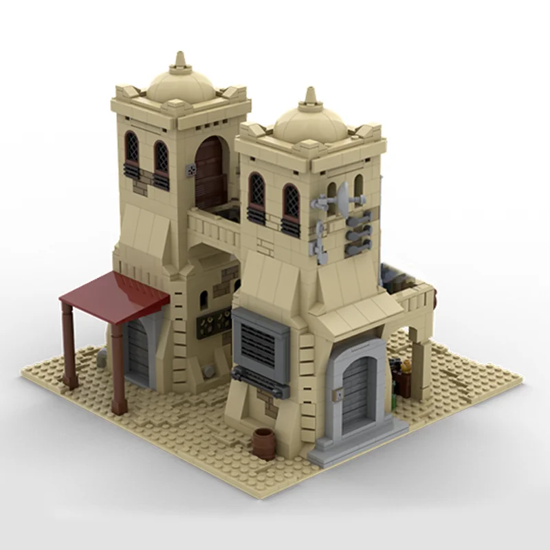 1344pcs MOC SW Tatooine Mos Eisley Desert Towers Space Battle Galaxy SciFi Model Building Blocks Advanced Build Pack Toy Gift