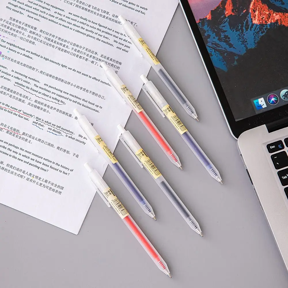 Simple Quick-drying Gel Pen Press Type 0.5mm Pen Tip Neutral Pen Black/Blue/Red Ink Signature Pens Student Test
