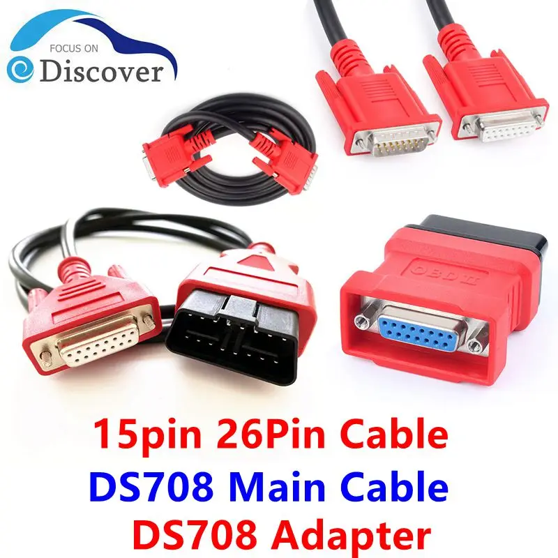 OBD 2 Extension Cable For Autel Maxisys Car Diagnostic Tool 15pin 26Pin Cable DS708 Main Cable DS708 Adapter