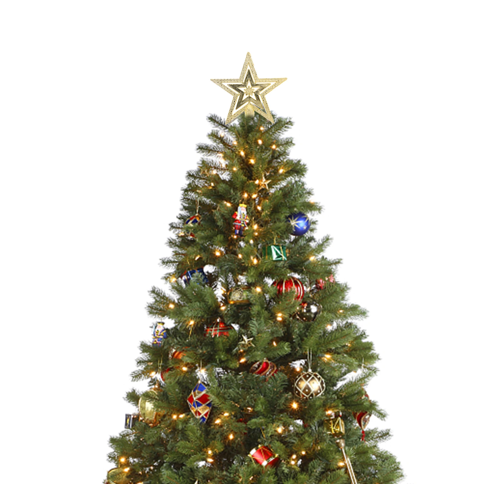 

10 Cm Tree Topper Star Christmas Tree Topper Star naments Pentagram Treetop Outdoor Decor Lovely Bright Color
