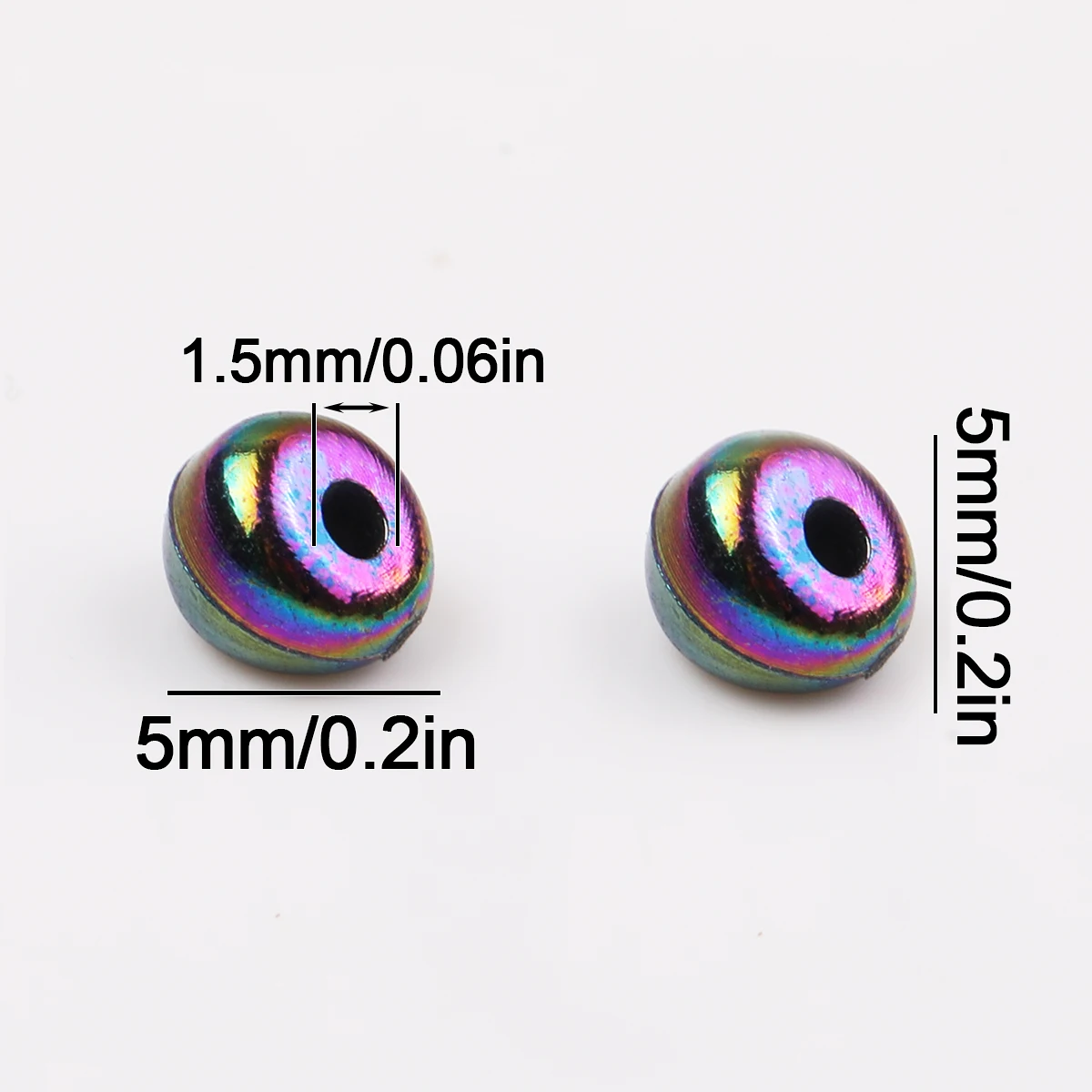 5mm 200/400/600pcs Iridescent AB Aurora Acrylic Large Side Hole Loose Spacer Beads For DIY Bracelet Necklace Jewelry Making