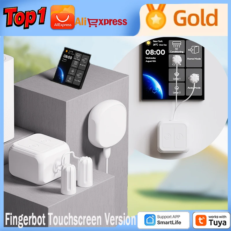 

Tuya Finger Robot Версия с сенсорным экраном Tuya Bluetooth 5.0 Fingerbot Switch Робот-пультер Fingerbot Touch Mesh Работа с Alexa