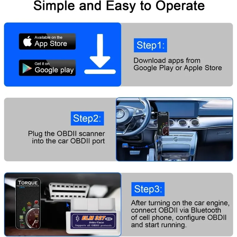 2025 Mini ELM327 بلوتوث Obd2 الماسح الضوئي رمز القارئ V1.5/V2.1 أدوات تشخيص السيارات تحقق كاشف أخطاء المحرك 16PIN محول