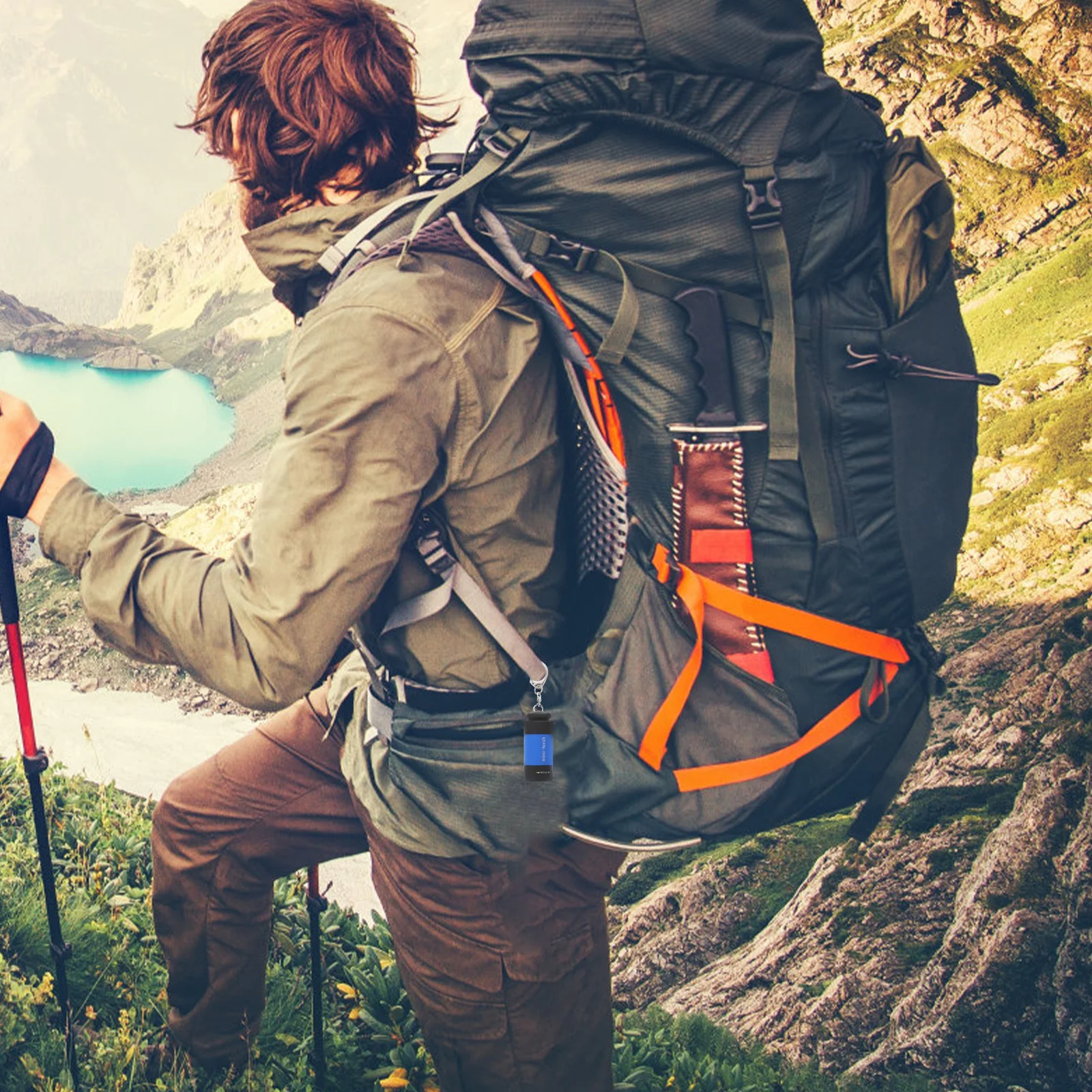 

4Pcs Mini Rechargeable USB Keychain LED Flashlight Compact Portable Emergency Light for Outdoor Hiking Fishing