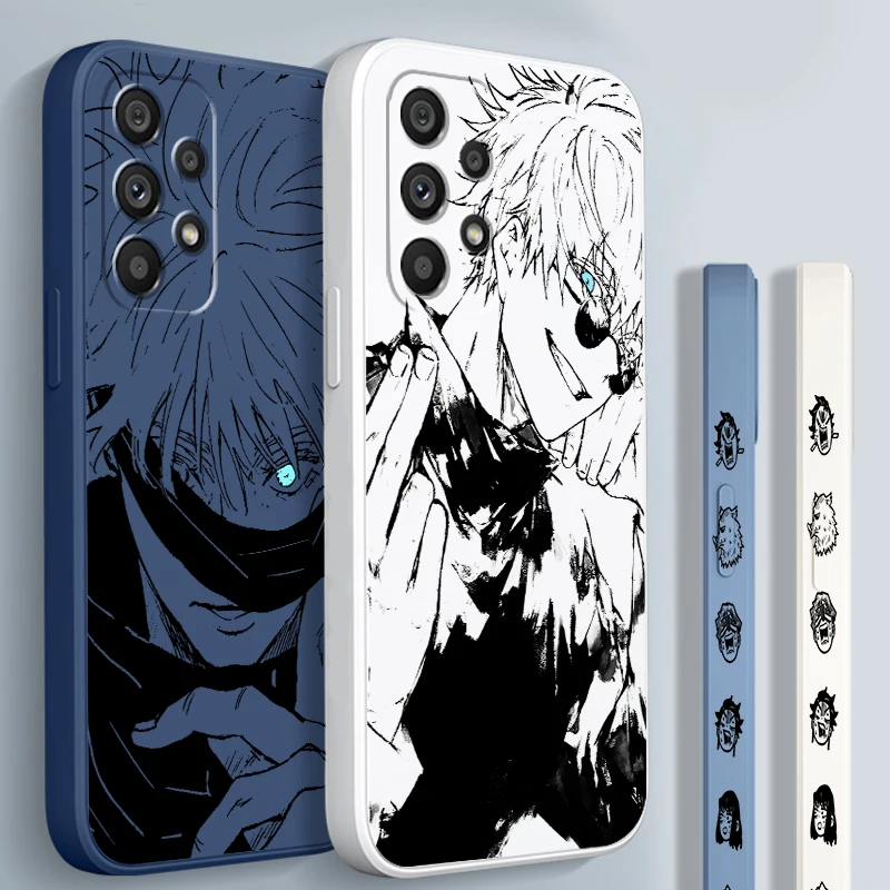 Anime G Gojo Awakens Fashion Liquid Left Rope For Samsung A53 A52 S A33 A32 A51 A71 A21S A13 A73 A50 A72 A23 A12 5G Cover