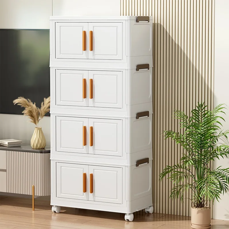 2/3/4/5/6 Layers Multifunction Folding Storage Cabinet Large Capacity Storage Box Organizer Home Living Room Cabinet Locker