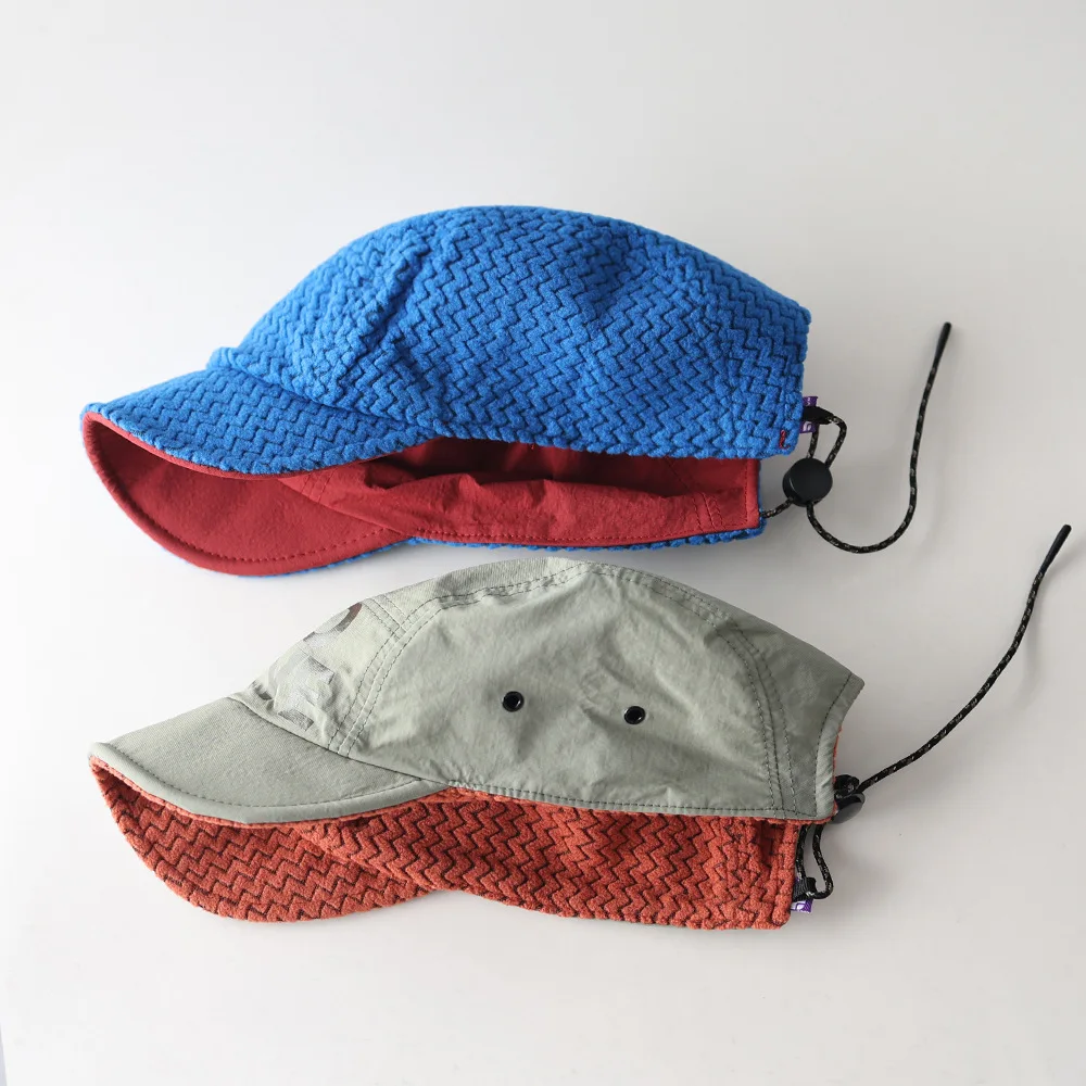 Autumn New Foldable Short Brim Cap Reversible Wear 5-Panel Hat with Printed Letter Unisex Fashion Casual Versatile Baseball Cap