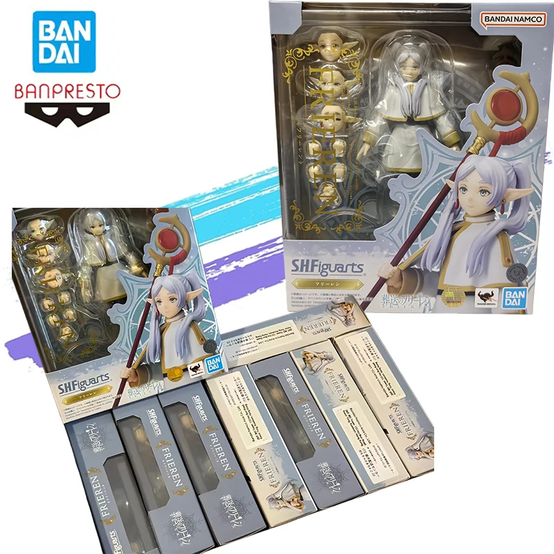 

В наличии Оригинальные фигурки Bandai Banpresto S.H.Figuarts Sousou No Frieren Frieren, аниме-фигурки, модели для девочек, игрушки, подарок, 14 см