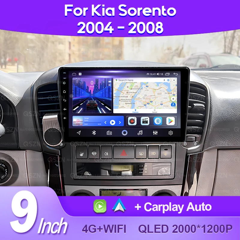 QSZN For Kia Sorento BL 2002 -2011 Android 13 Car Radio Multimedia Video Player GPS CarPlay Auto 4G Head Unit Stereo Navigation