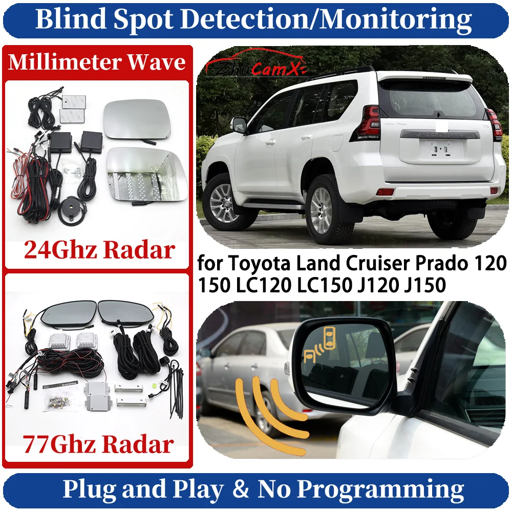 Blind Spot Monitoring/Detection System for Toyota Land Cruiser Prado 120 150 LC120 LC150 J120 J150 Driving Lane Change Assist