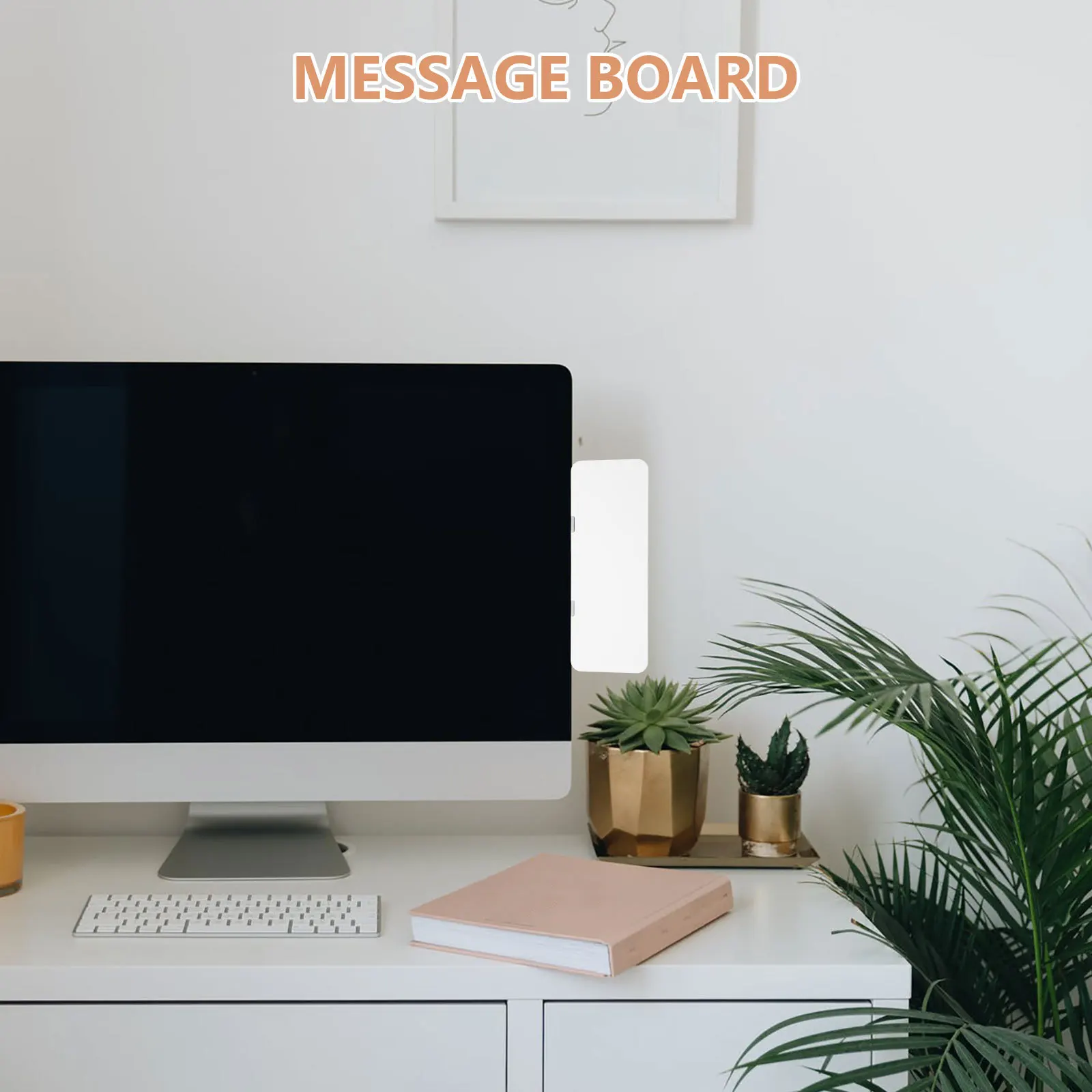 

Multifunctional Computer Memo Board 3 Colors Whiteboard Pens Eraser Transparent Side Panel Desktop Reminder Home Office