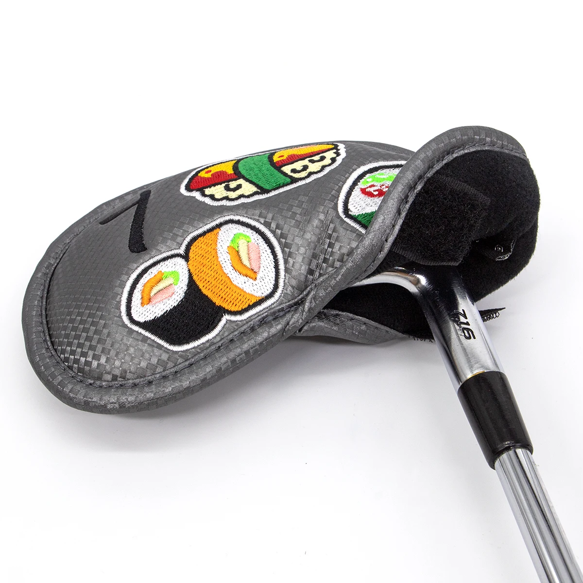 Golf Iron Head Covers Japan Sushi Design Iron Headovers with Velc-ro Grey Premium leather for Golf irons 4-9 ASPX 10pcs