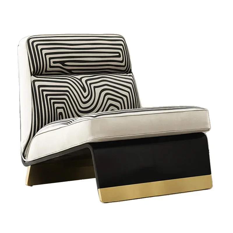 Italian design single chair hotel home living room zebra pattern leisure chair