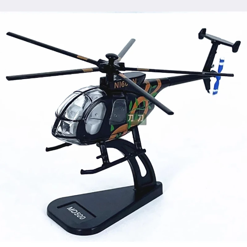 Diecast 1:100 Scale alloy helicopter model bird MD500 helicopter rotor aircraft finished ornaments Model aircraft decoration