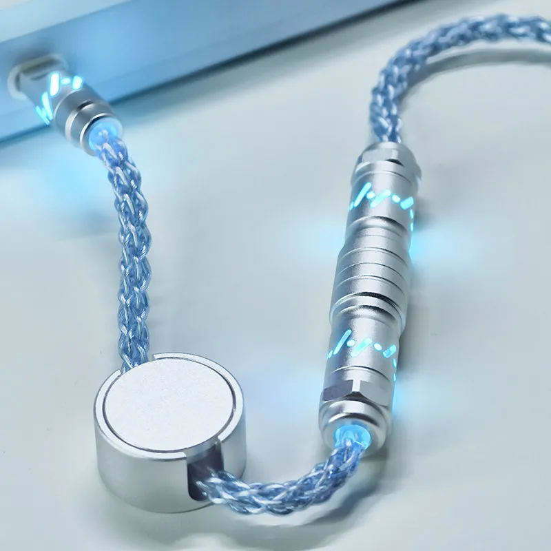 Illuminated RGB Single-crystal Copper Connector Cable for 8K Magnetic Switch Data Cable Charging Cable