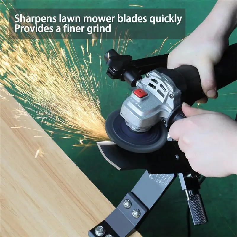 A60F-Lawn Mower Blade Sharpener 15°-45° Adjustable Straight Type Mower Blade Sharpener Lawn Mower Tools