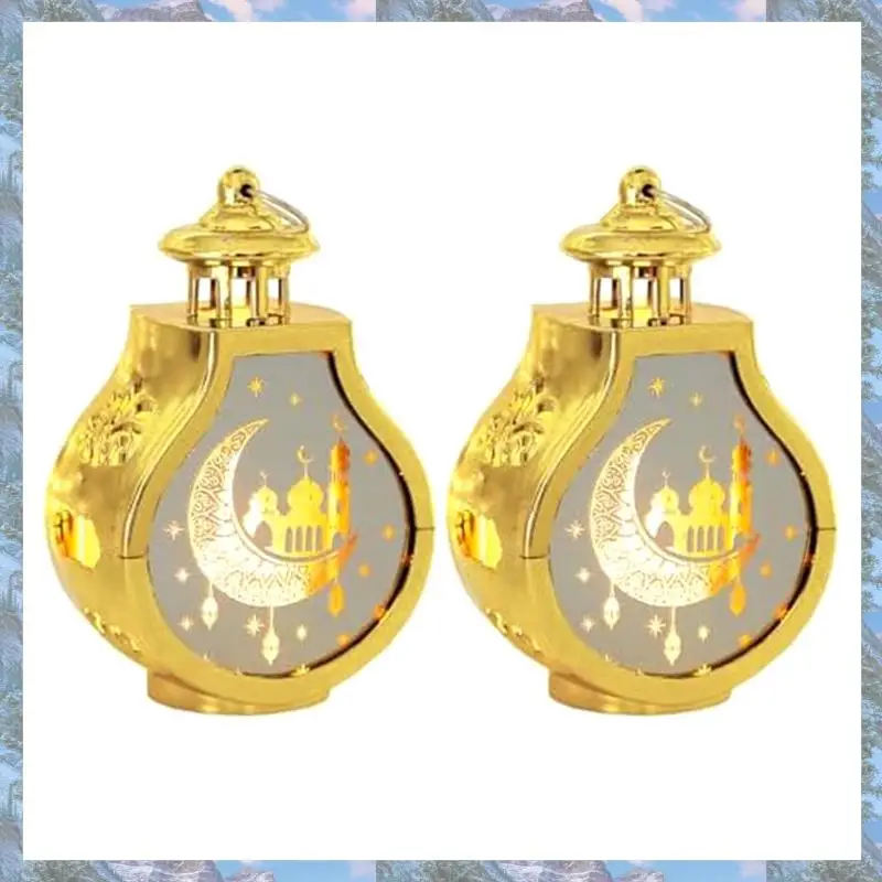 

Flash Trend 2 шт. фонарь Рамадан винтажный фонарь-свеча декоративный подвесной фонарь Ид Мубарак фонарь золотой фонарь домашний декор