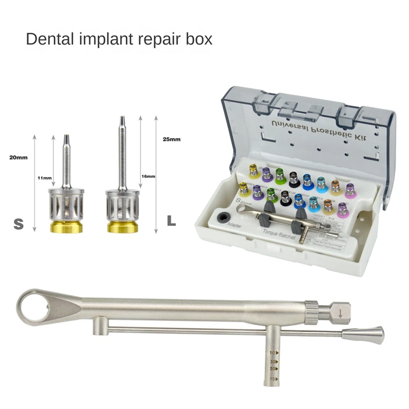 Implant Kit, Prosthetic Torque Wrench Screwdriver Tool, Fixing/Removing Implant Restoration