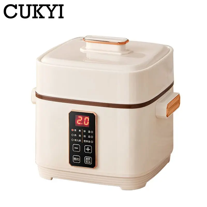 

CUKYI Electric Slow Cooker 1L Stewing Soup Pot Bird's Nest Maker Porridge Casserole Breakfast Machine White Porcelain Liner 220V