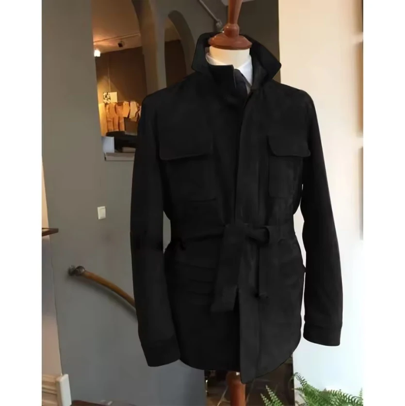 

Only Jacket 1PCS Men's Suede Belt Dress Elegant Male Jacket for Mens Blazers Jackets Man Coats Blazzer Fashion Winter New