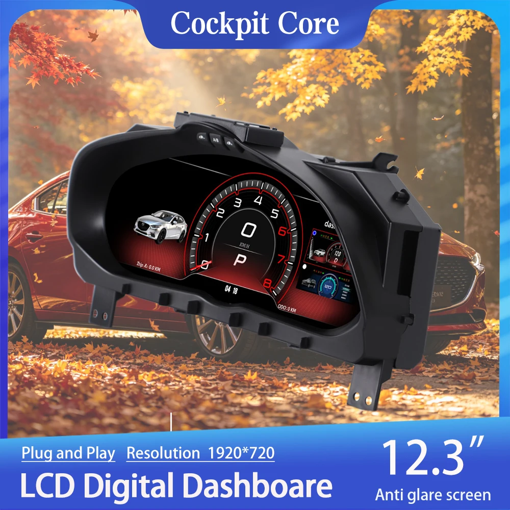12.3 Inch For Mazda 3 Axela  2014-2019 Car Digital Cluster LCD Dashboard Instrument Panel Carpaly Virtual Cockpit