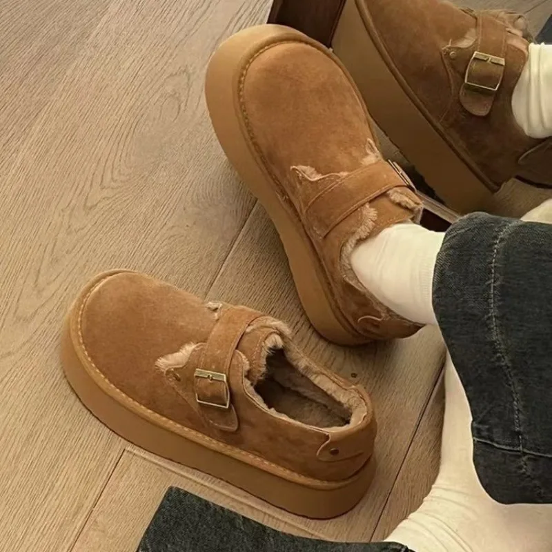 Winter Warm Women's Casual Shoes Fashion New Velvet Warm Le Fu Shoes Outdoor Anti Slip Women's Thick Soled Sports Shoes Mujer image 2