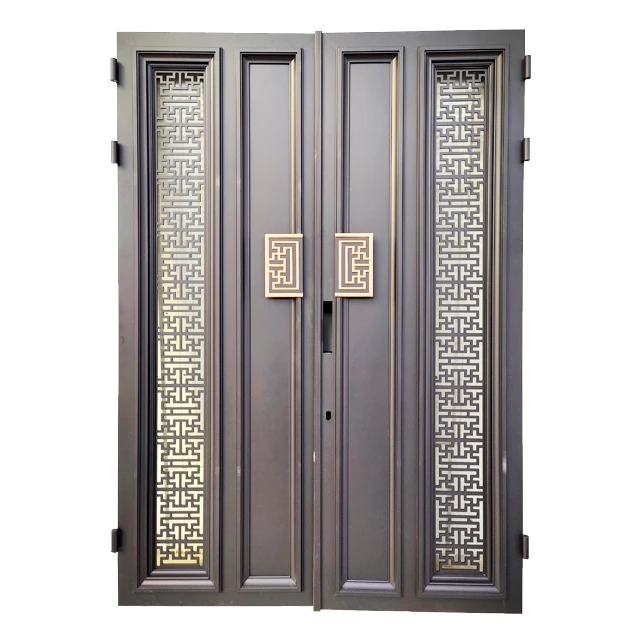 

Modern Luxury Steel and Aluminum Alloy Entry Front Doors New Outdoor Automatic Sliding Style for Houses