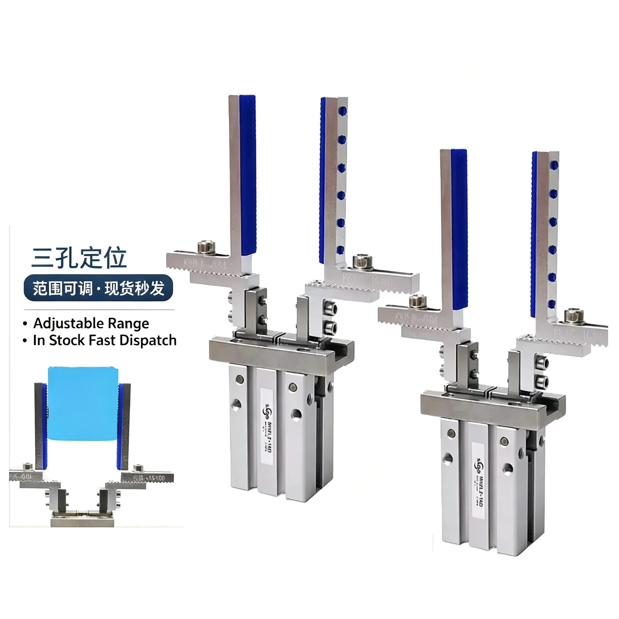 Long‑opening‑enlarged Parallel Gripper Pneumatic Finger Cylinder MHZL2‑16DL, Adjustable Positioning Jig