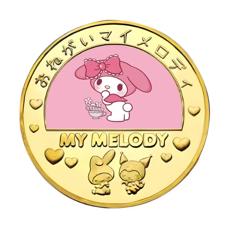 Sanrio kuromi olá kitty pochacco hangyodon bonito kawaii periférico moedas comemorativas criativo dos desenhos animados ornamentos presentes do feriado