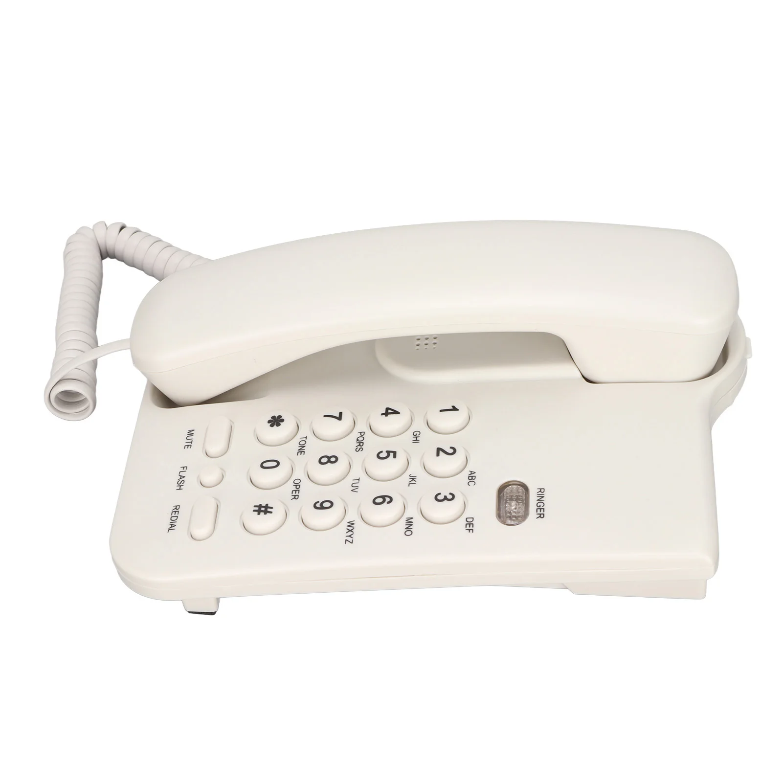 Wall Mounted Wired Telephone Wall Mounted Rebroadcast ABS Material Landline Telephone Dustproof White for Office