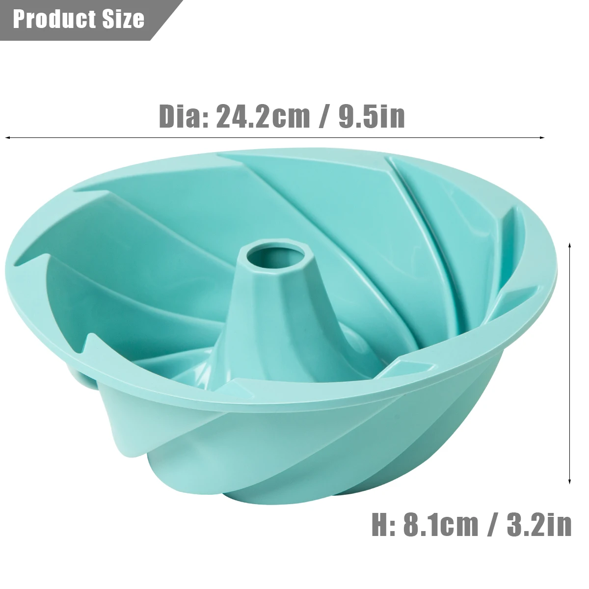 Silicone Fluted Pans, 2PCS Non-stick Baking Molds, Perfect Bakeware for Cake, Jello, Gelatin, Bread, Para Gelatinas, 9.5 Inch