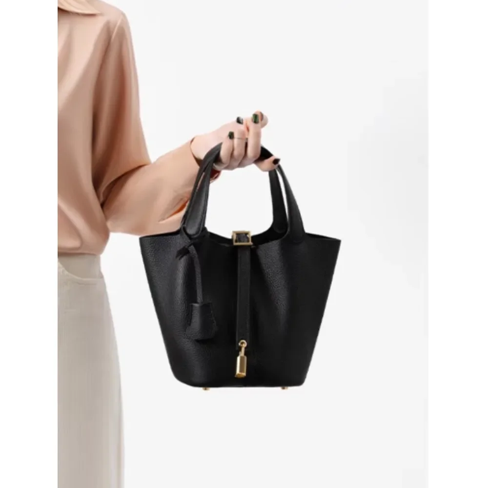 

Guangzhou luggage women's bag 2025 new bag autumn and winter lychee pattern bucket bag women's bag handbag vegetable basket bag