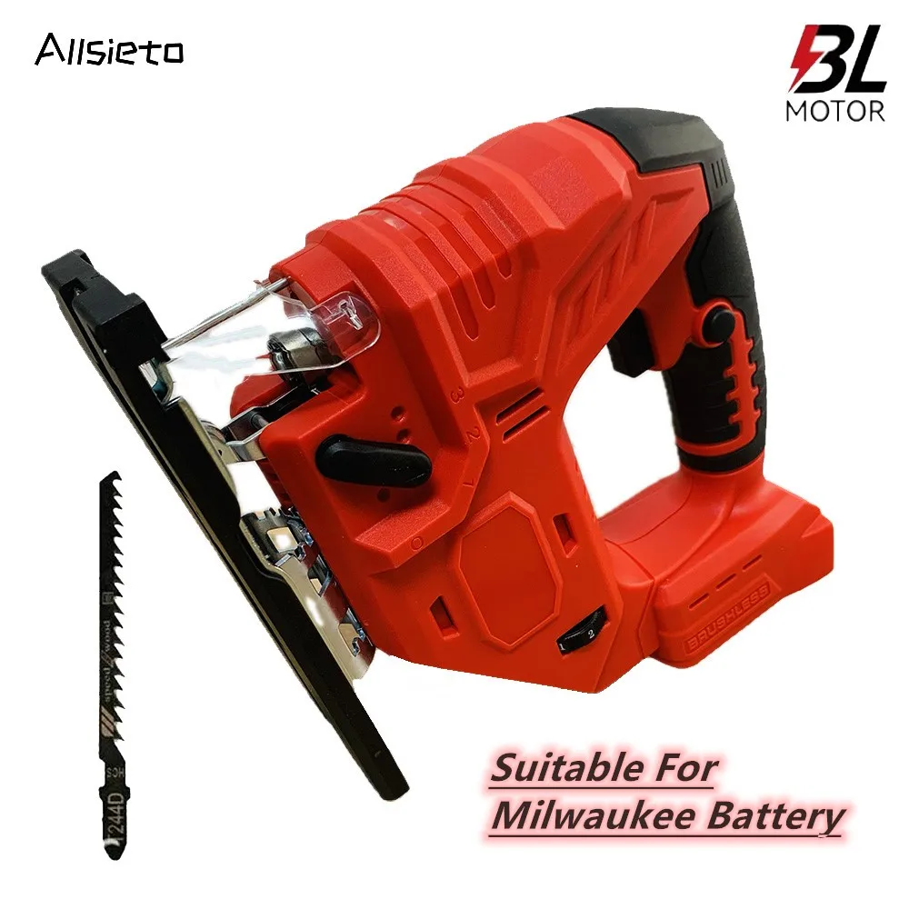 

Cordless Jig Saw Portable Brushless Electric Curved Saw Multifunction Carpenter Power Tools Suitable For Milwaukee 18V Battery