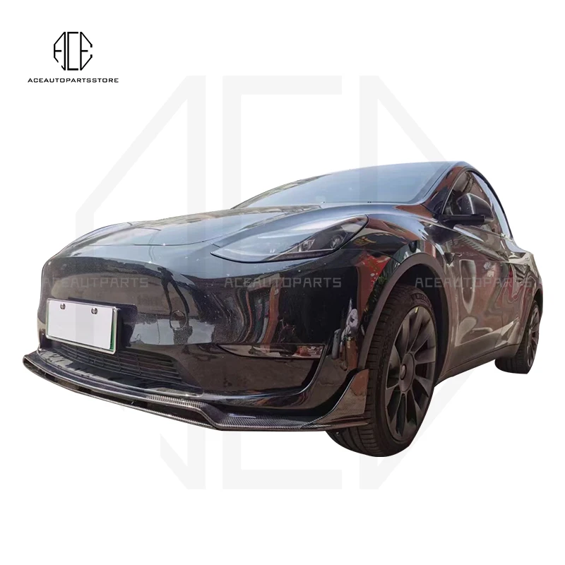 

ModelY Carbon Fiber Front Lip Side Skirts Wheel Eyebrow Rear Diffuser Spoiler Wide Body Kit For Tesla modelY