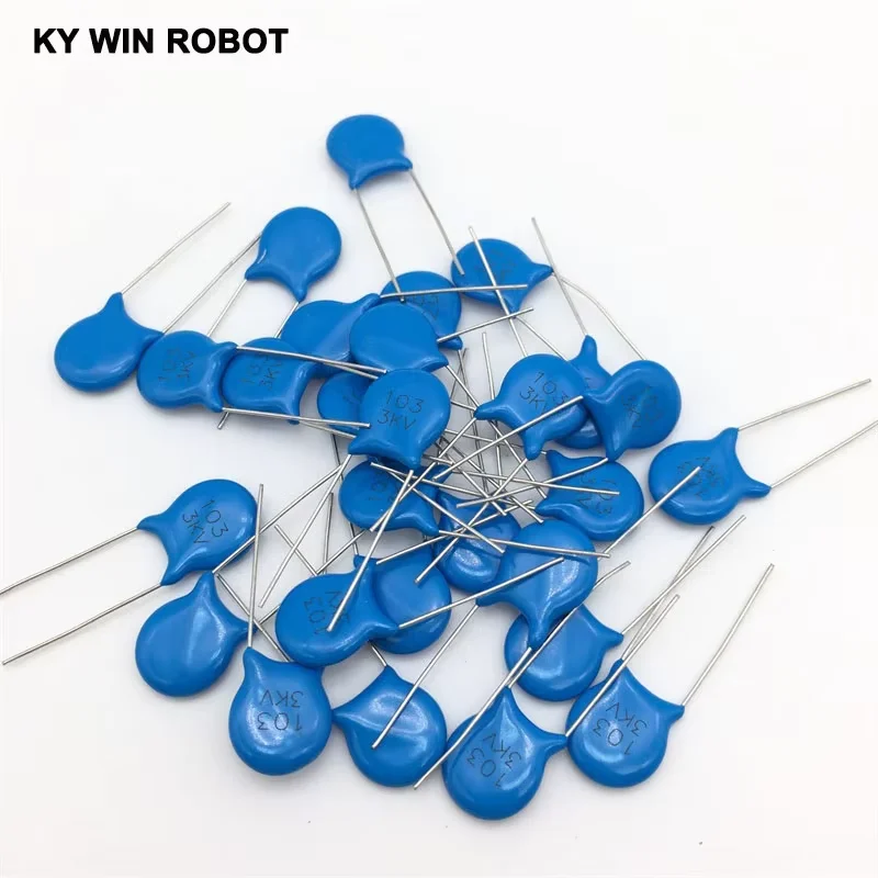 20pcs 10nF 103 3KV 0.01uF 3000V High Voltage Ceramic Disc Capacitor IC Electronic Components for Arduino DIY