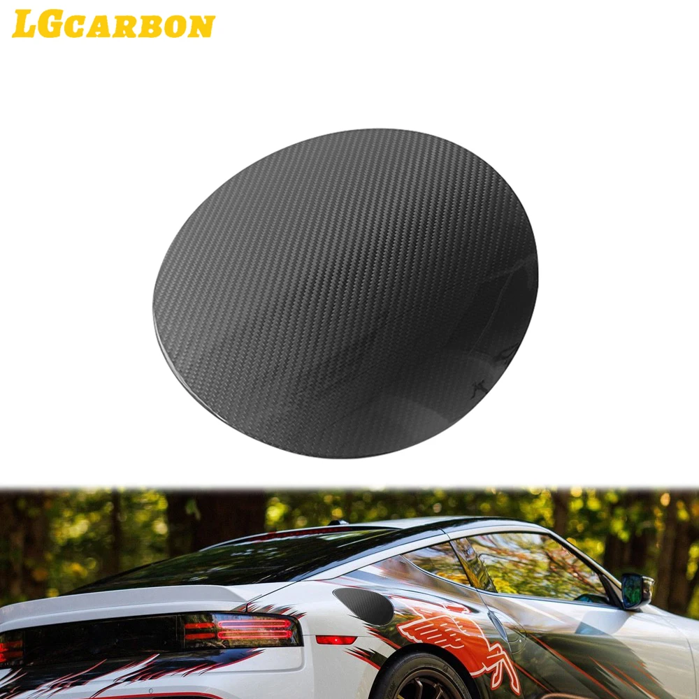 LGcarbon For Nissan Z Fairlady Z RZ34 400Z 2023 2024 Real Carbon Fiber Car Exterior Tank Fuel Oil Gas Cap Cover Sticker Trim