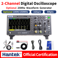 Hantek 2-channels Digital Oscilloscope DSO2C10/DSO2D10 100Mhz 1GS/s 8Mpts DSO2D15 150Mhz + 25MHz Signal Generator+FFT+decode
