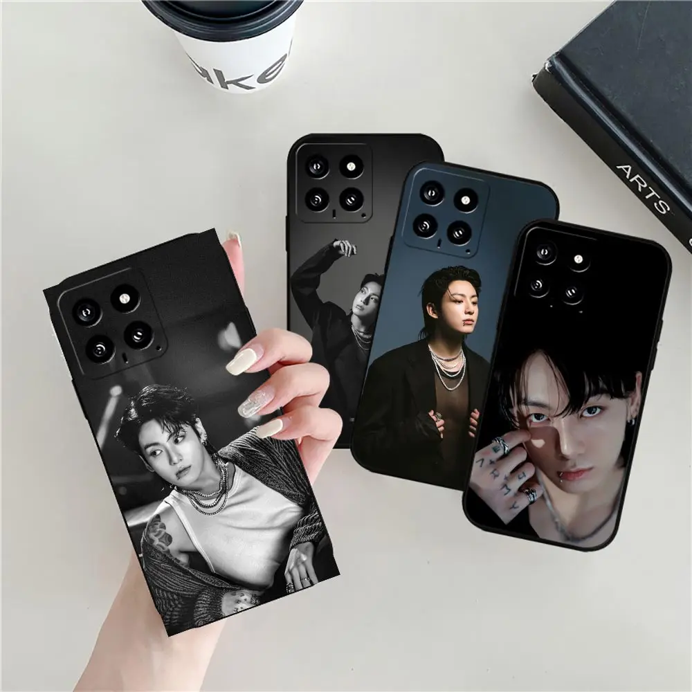 OPPO Reno 11 11F 10 8 8 8T 7 7Z 6 6Z 5 4 Pro Plus 4G 5G 용 가수 J-Jungkook Jeon Seven 골드 휴대폰 케이스, 블랙 소프트 실리콘 커버