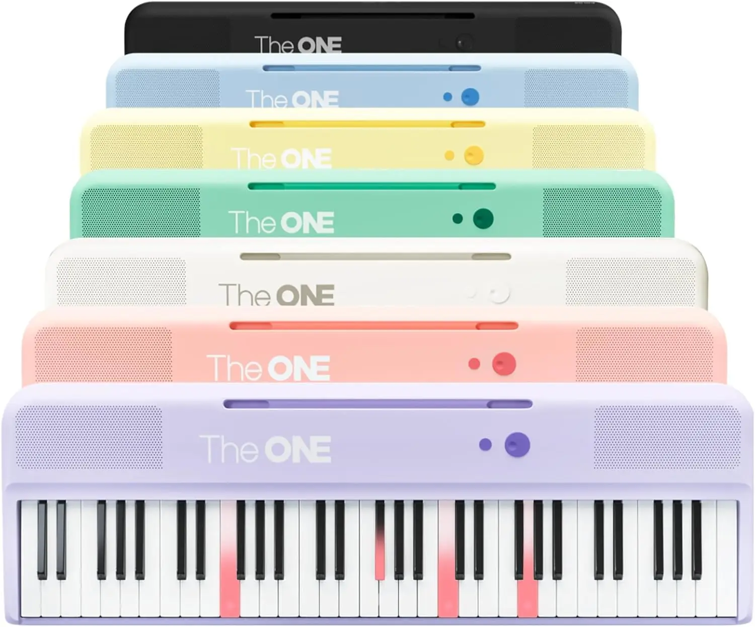 61 Key Lighted Keyboard Piano for Beginners with 256 Tones, 64 Polyphony, LED Lights, USB MIDI, Headphones (Purple)