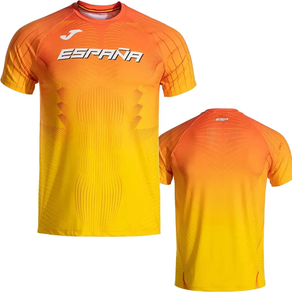 JOMASummer Men's Short-sleeved Running T-shirt ComfortableQuick-drying Breathable Spanish Marathon Outdoor 3D Printed Sweatshirt