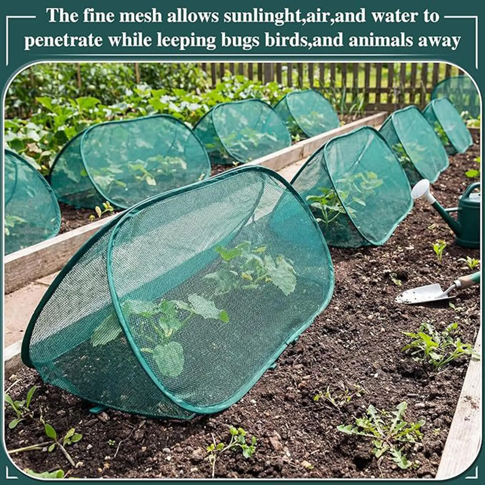 PopUp Garden Netting Plant Cover Protector with 6 Stakes Barrier Cage for Raised Bed Vegetable Fruit Flower Anti Animal Outdoor