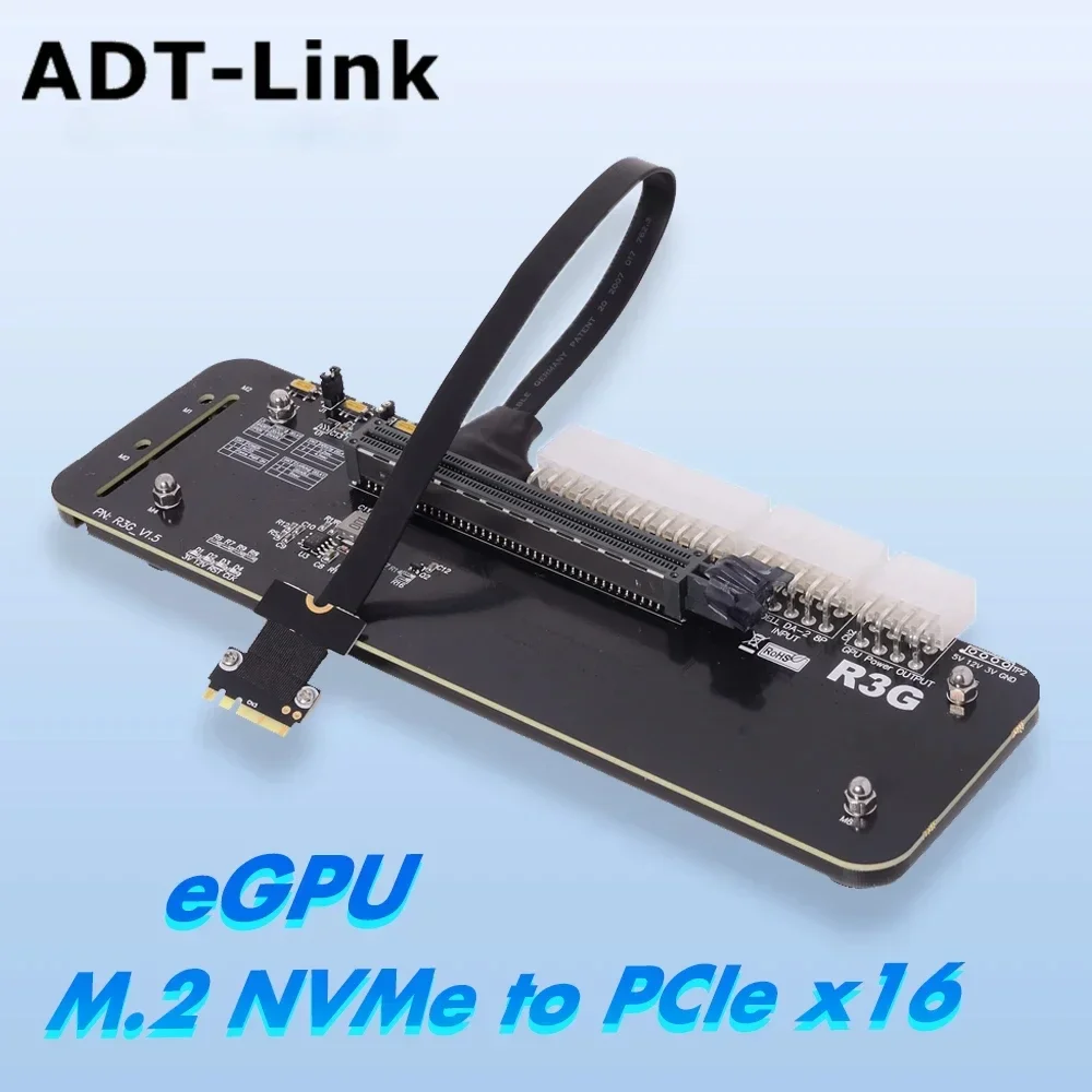 ADT-Link External Laptop M.2 NVMe edge to PCI-e x16 Connector eGPU Adapter R43SG 3.0/4.0 eGPU For NUC/ITX/STX/Notebook PC Gaming