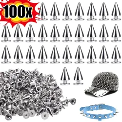 100/10PCS Spike Punk Rivets Metal Screwback Studs DIY Handcraft Cool Punk Garment Rivets Decoration for Clothes Shoes Leather