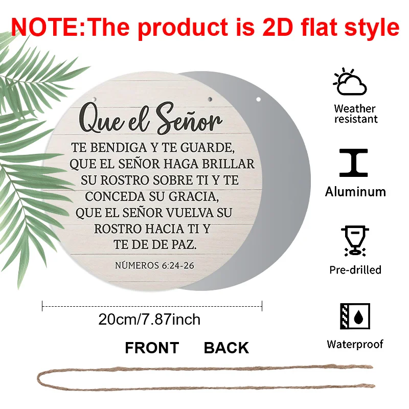 2D Flat, 1pc Spanish Bible Verse Wall Plaque 
