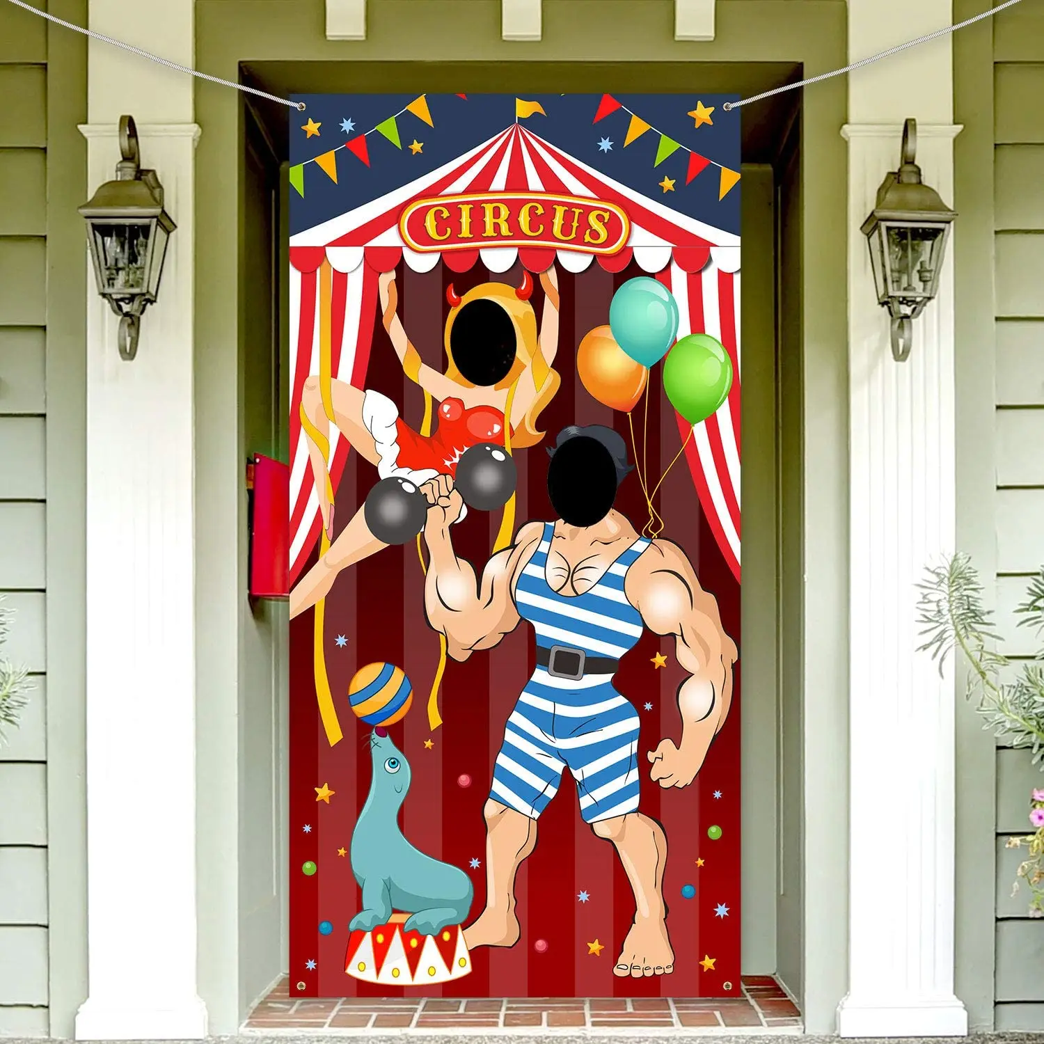 Carnival Circus Party Decoration Carnival Photo Door Banner Backdrop Props Photo Door Banner For Circus Game Supplies Background