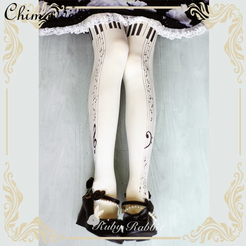 

Original Fashion Girls Lolita Pantyhose Piano Printing Stockings Spring and Autumn Japanese Style Female Cotton Tights Socks