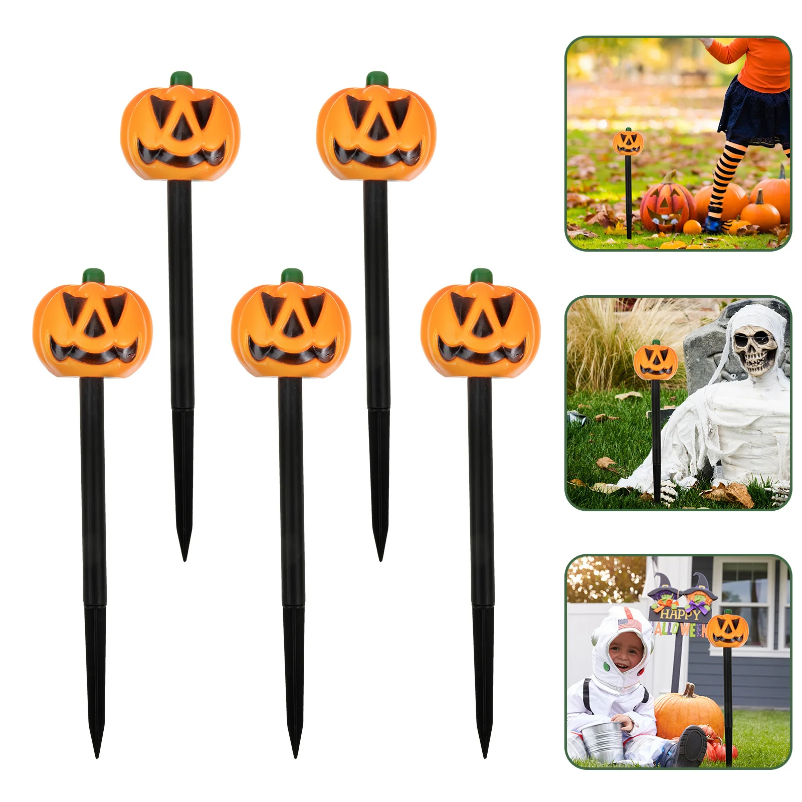 

5Pcs Pumpkin Lamp Cover Halloween Yard Stakes Garden Props Outdoor Halloween Yard Decorations Lawn Supplies Lawn Props