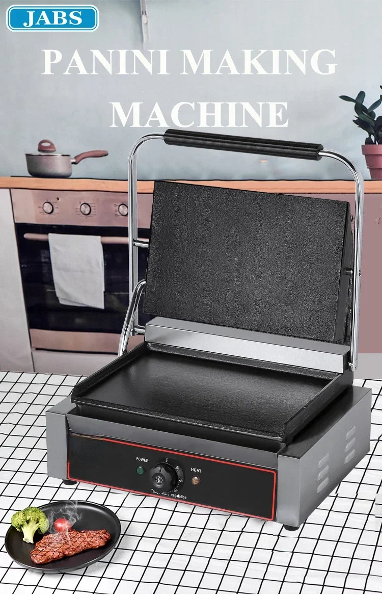 

Best Seller FirstHot Selling 812B Electric Panini Press Grill Commercial Sandwich Grill Contact Press Single Plate Toaster Grill
