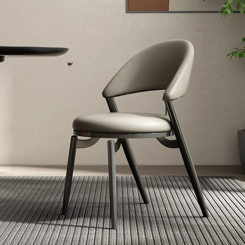 Light Luxury Backrest Stool Simple Modern Dining Chair Italian Restaurant Table and Chair Home Comfort Negotiation Reception